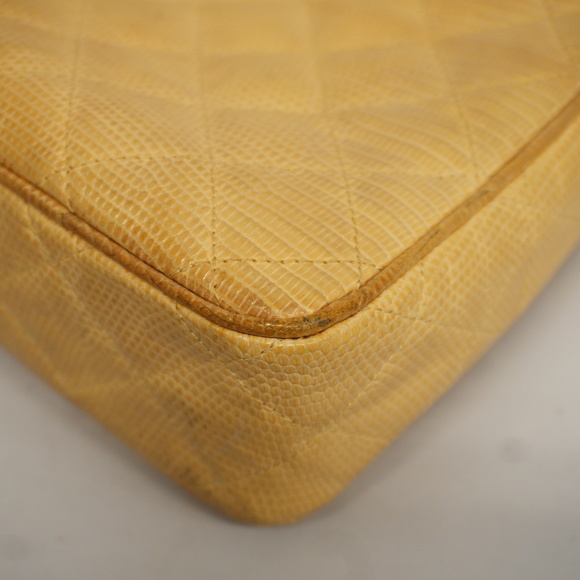 Auth Chanel Matelasse Chain Shoulder Lizard With Fringes Women's Shoulder Bag - Picture 6 of 13